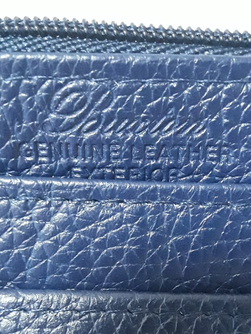2 Pc: Buxton Genuine Leather ID Wallet Coin Purse Key Ring Navy Blue 5 x 4 - Picture 9 of 11